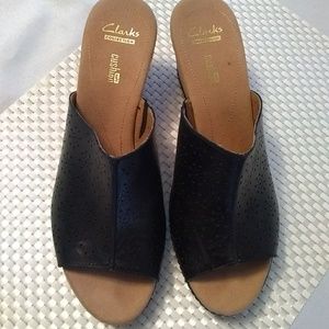 Clarks Black Wedges